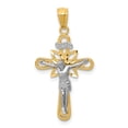 thumbnail image 1 of Beautiful 14K Two-tone W/Rhodium Small Passion Crucifix Pendant, 1 of 2