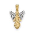 thumbnail image 1 of Beautiful 14K W/Rhodium Polished / Textured Angel Pendant, 1 of 2
