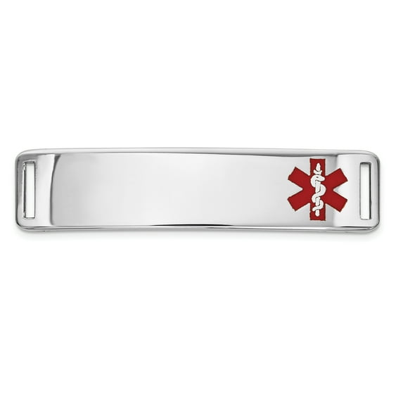 Beautiful 14K WG Epoxy Enameled Medical ID Off Ctr Plate # 820
