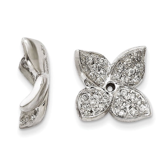 Beautiful 14K White Gold Diamond Earring Jacket