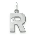 thumbnail image 1 of Beautiful 14K White Gold Solid Satin Diamond-cut Initial R Charm, 1 of 2