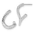 thumbnail image 1 of Beautiful 14K White Gold Twisted Textured Post Hoop Earring, 1 of 2