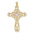 thumbnail image 1 of Beautiful 14K w/Rhodium Diamond-cut Beaded Trim Infinity Cross Pendant, 1 of 2