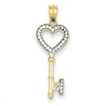 thumbnail image 1 of Beautiful 14K w/White Rhodium Polished Heart Key Charm, 1 of 2