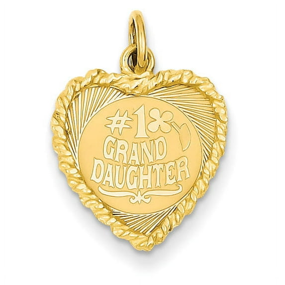 Beautiful 14k #1 GRANDDAUGHTER Disc Charm