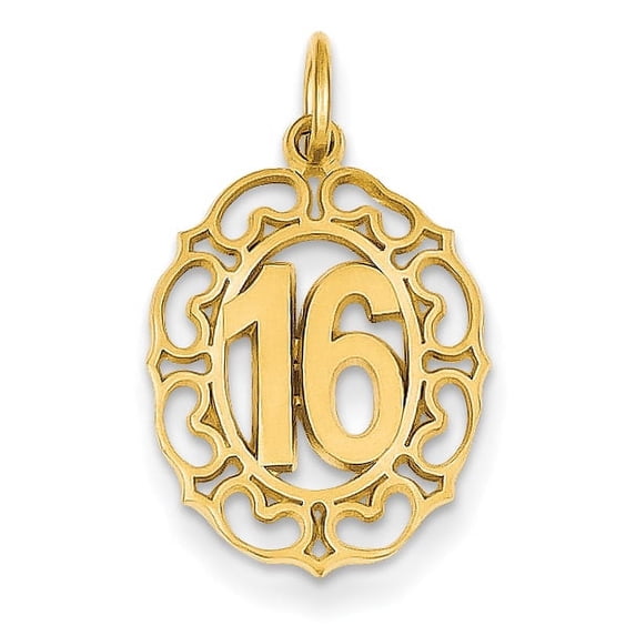 Beautiful 14k #16 in Oval Circle Pendant