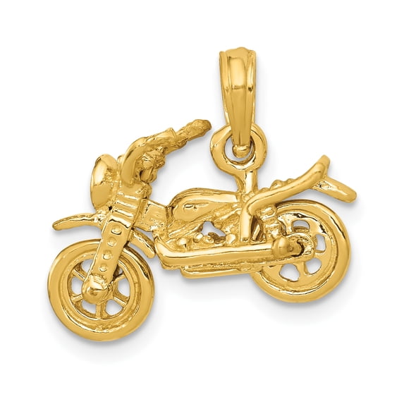 Beautiful 14k 3-D Moveable Motorcycle Pendant