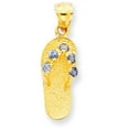 thumbnail image 1 of Beautiful 14k 3D December/CZ Birthstone Flip Flop Pendant, 1 of 2