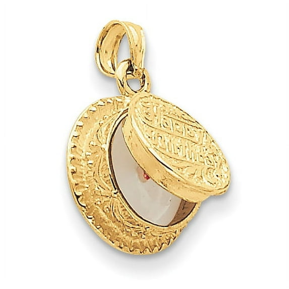 Beautiful 14k 3D Enamel Birthday Cake with Candle Inside Pendant