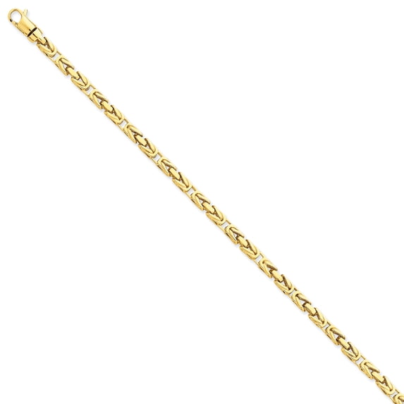 Beautiful 14k 4.1mm Hand-polished Byzantine Link Bracelet