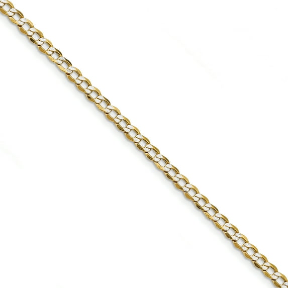 Beautiful 14k 4.3mm Semi-solid with Rhodium Pav Curb Chain