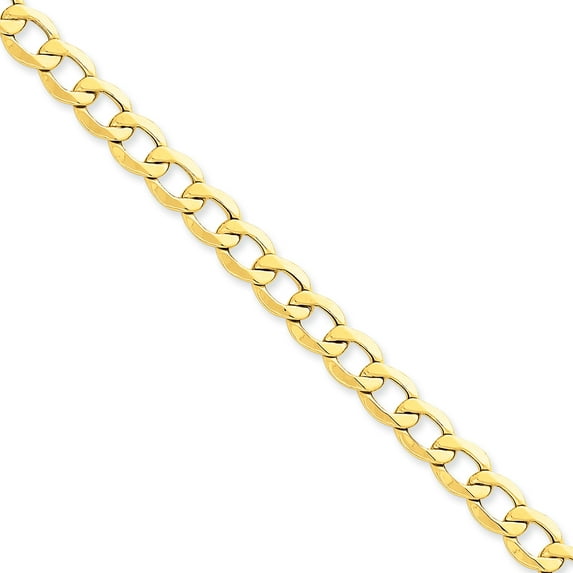 Beautiful 14k 8.0mm Semi-Solid Curb Link Chain