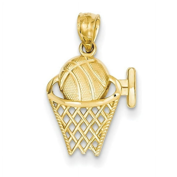 Beautiful 14k Basketball in the Net Pendant