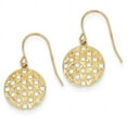 thumbnail image 1 of Beautiful 14k Circle Diamond-cut Shepherd Hook Earrings, 1 of 2