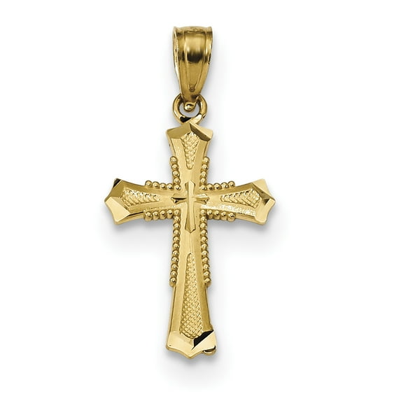 Beautiful 14k Diamond-cut Cross Pendant