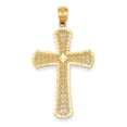 thumbnail image 1 of Beautiful 14k Diamond-cut Filigree Cross Pendant, 1 of 2