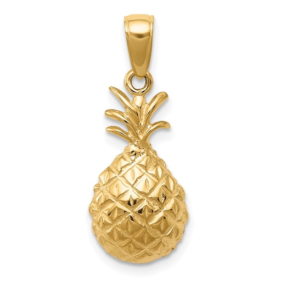 Beautiful 14k Diamond-cut Pineapple Pendant
