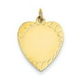 thumbnail image 1 of Beautiful 14k Etched .018 Gauge Engravable Heart Disc Charm, 1 of 2