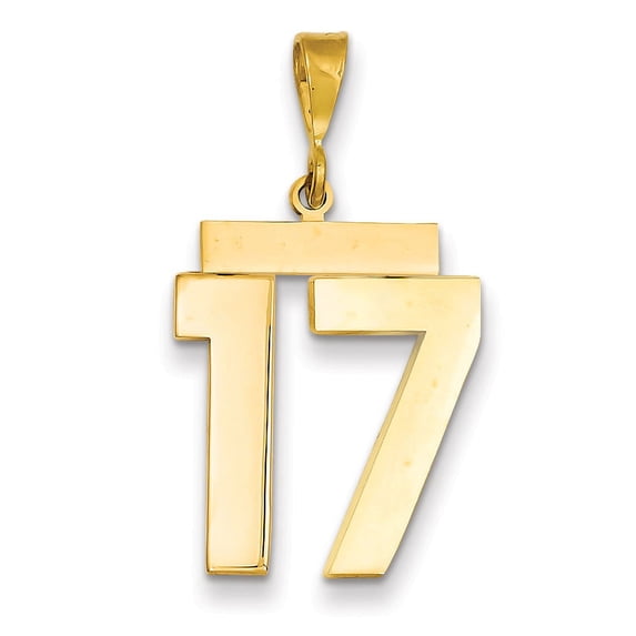 Beautiful 14k Large Polished Number 17 Charm