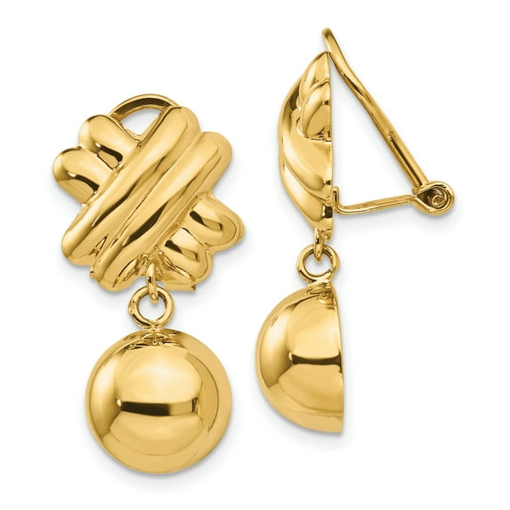 Beautiful 14k Non-pierced Fancy Ball Earrings