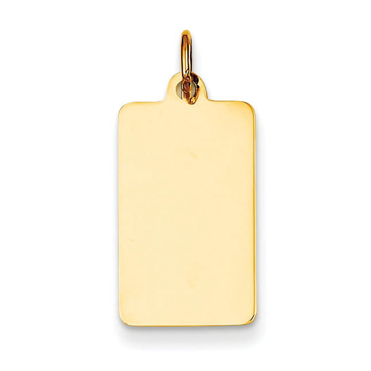 Disc Pluge Ractangular Beautiful 14k Plain .018 Gauge Rectangular Engravable Disc Charm ...