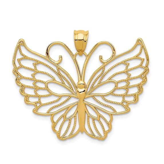 Beautiful 14k Polished Butterfly Pendant