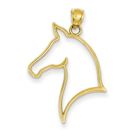 Beautiful 14k Polished Cut Out Horse Head Pendant