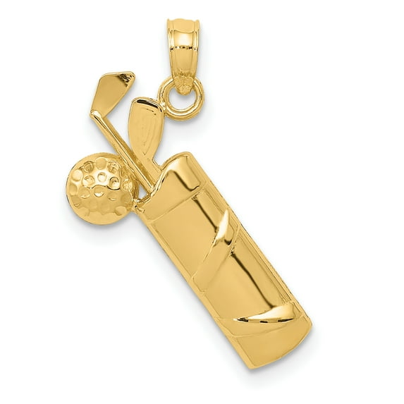 Beautiful 14k Polished Golf Bag Charm