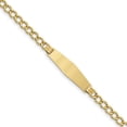 thumbnail image 1 of Beautiful 14k Polished Semi-Solid Soft Diamond Shape Cuban ID Bracelet, 1 of 2