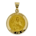 thumbnail image 1 of Beautiful 14k Polished and Satin St John Medal Hollow Pendant, 1 of 2