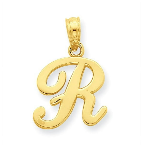 Beautiful 14k R Script Initial Pendant