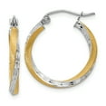 thumbnail image 1 of Beautiful 14k & Rhodium Diamond-cut 2.5mm Twisted Hoop Earrings, 1 of 2