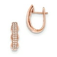 thumbnail image 1 of Beautiful 14k Rose Gold Diamond Hinged Post Earrings, 1 of 2