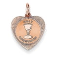 thumbnail image 1 of Beautiful 14k Rose Gold Holy Communion Heart Charm, 1 of 2