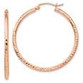 thumbnail image 1 of Beautiful 14k Rose Gold Polished Lightweight Large D/C Tube Hoop Earrings, 1 of 2