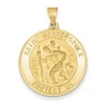 thumbnail image 1 of Beautiful 14k Saint Christopher Medal Hollow Pendant, 1 of 2
