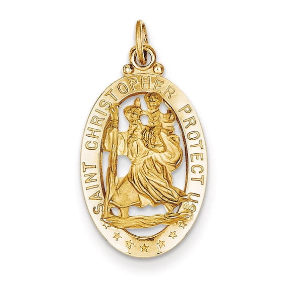 Beautiful 14k Saint Christopher Medal Pendant