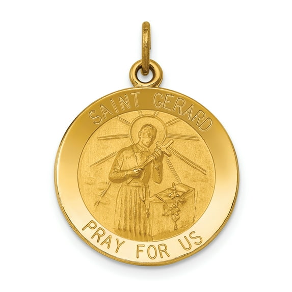 Beautiful 14k Saint Gerard Medal Pendant
