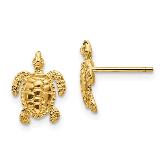 Beautiful 14k Sea Turtle Post Earrings