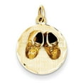 thumbnail image 1 of Beautiful 14k Small Solid Engravable Baby Shoes on Disc Charm, 1 of 2