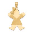 thumbnail image 1 of Beautiful 14k Solid Engravable Girl with Bow on Left Charm, 1 of 2