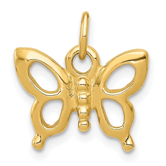 Beautiful 14k Solid Polished Butterfly Charm