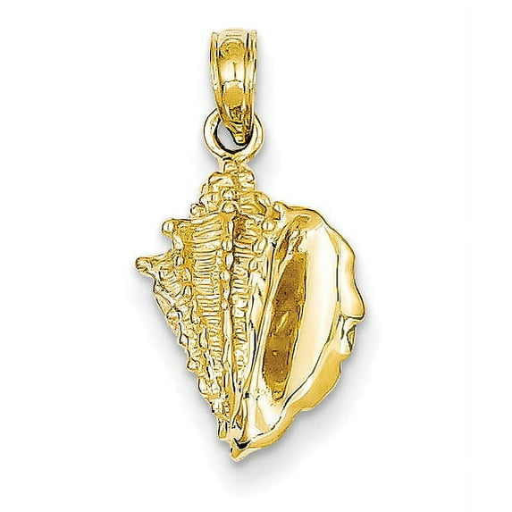 Beautiful 14k Solid Polished Conch Shell Pendant