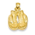 thumbnail image 1 of Beautiful 14k Solid Polished Open-Backed Boxing Gloves Pendant, 1 of 2