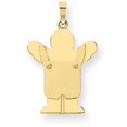 thumbnail image 1 of Beautiful 14k Solid Satin Engravable Boy w/Overalls Charm, 1 of 2