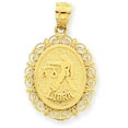 thumbnail image 1 of Beautiful 14k Solid Satin Polished Libra Zodiac Oval Pendant, 1 of 2