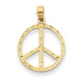 thumbnail image 1 of Beautiful 14k Textured Peace Sign Pendant, 1 of 2