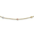 thumbnail image 1 of Beautiful 14k Tri-color Polished & D/C Beaded Necklace, 1 of 2