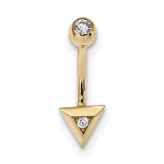 Beautiful 14k Triangle CZ Belly Ring