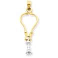 thumbnail image 1 of Beautiful 14k Two-Tone 3-D Stethoscope Pendant, 1 of 2